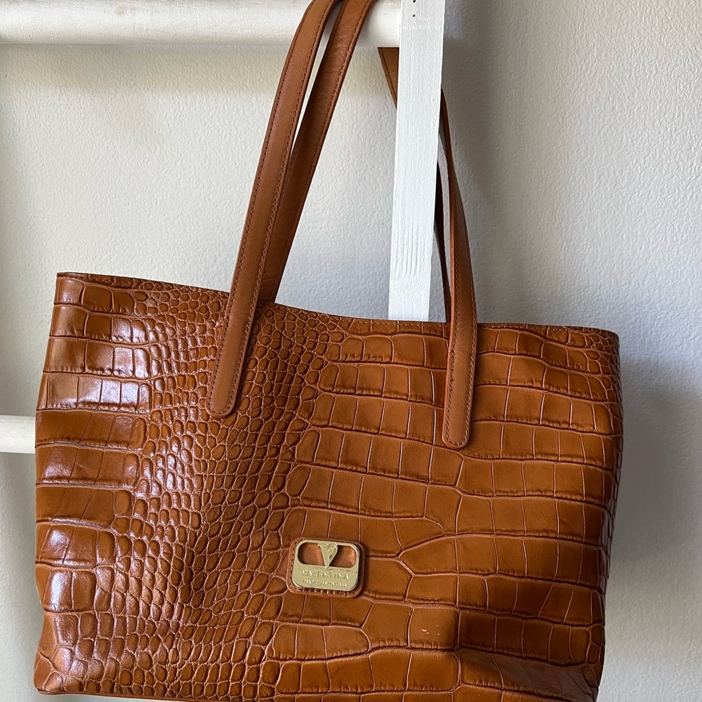 Valentina | Brown Faux Crocodile Bag - Picture 2 of 11